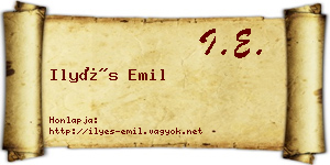 Ilyés Emil névjegykártya
