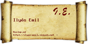 Ilyés Emil névjegykártya
